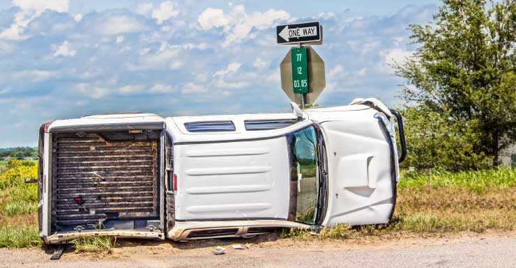 Pickup truck rolls over in solo crash on Treeline Ave in Fort Myers Tuesday morning