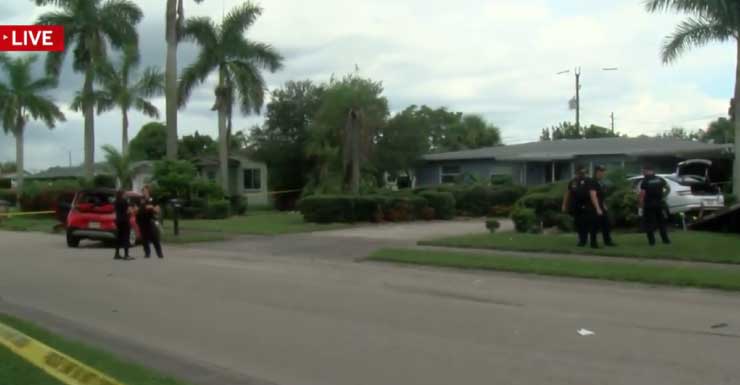 Two detained after car nearly crashes into home on Lafayette Street in Fort Myers