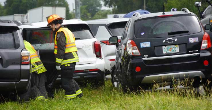 7 hospitalized after 50-vehicle pileup in Ocala