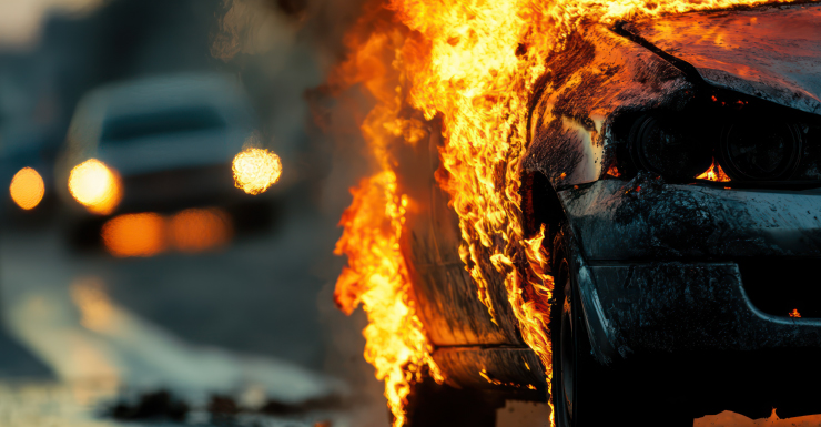 Crews respond to fiery crash at Colonial Blvd and Veronica S Shoemaker Blvd in Fort Myers