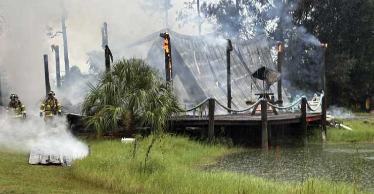 Lightning strike causes Charlotte County home to go up in flames