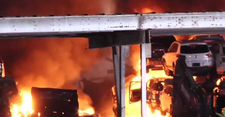 Opa-locka junkyard fire torches cars, causes extensive damage; no injuries reported