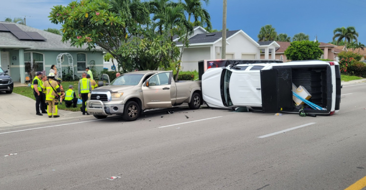 Rollover crash on eastbound Cape Coral Pkwy W on Tuesday