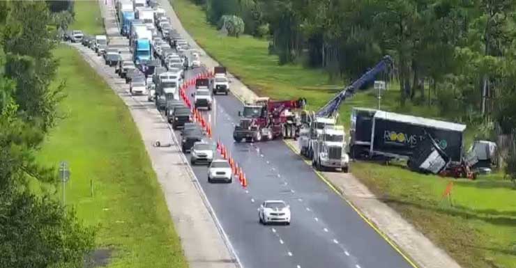 Rooms To Go truck crash on I-95 in Martin County causes major traffic delays and injuries