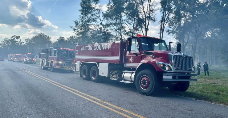 Shed serving as home catches fire in Walton County