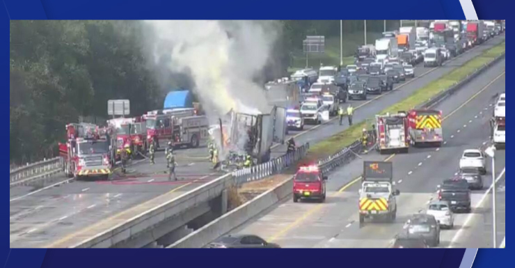 Southbound I-75 closed in Sumter County due to semi truck fire: HCFR