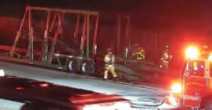 Vehicle fire on northbound Turnpike in Boca Raton blocks lanes
