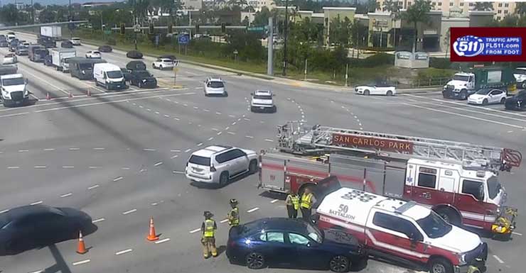 Car crashes into San Carlos Park fire vehicle Wednesday morning