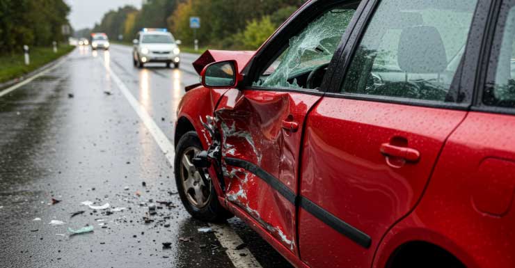 Crash blocks traffic on Palm Beach Lakes Blvd. in West Palm Beach
