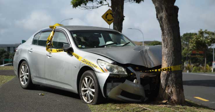 Driver found dead after his truck went airborne and crashed into a tree