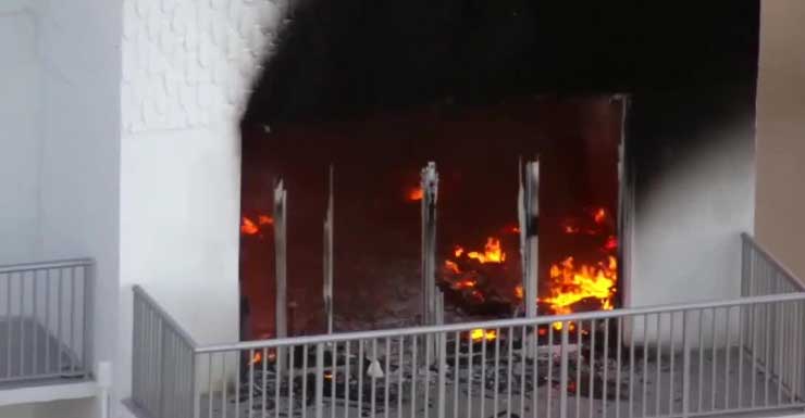 Elderly woman stable after fire erupts at apartment complex in Hollywood