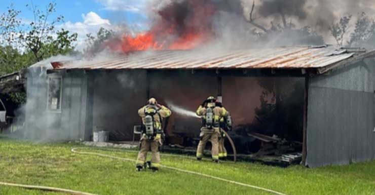 Fire Crews Team Up To Smother Barn Fire