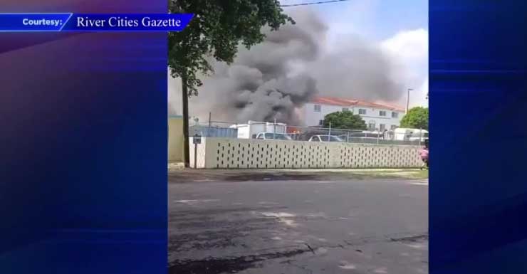 Garbage truck catches fire at Miami Springs facility; no injuries