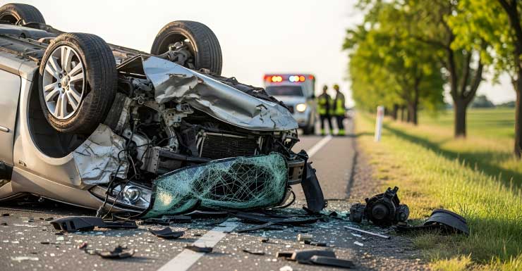 Overturned car crash snarls p.m. drivers on I-75