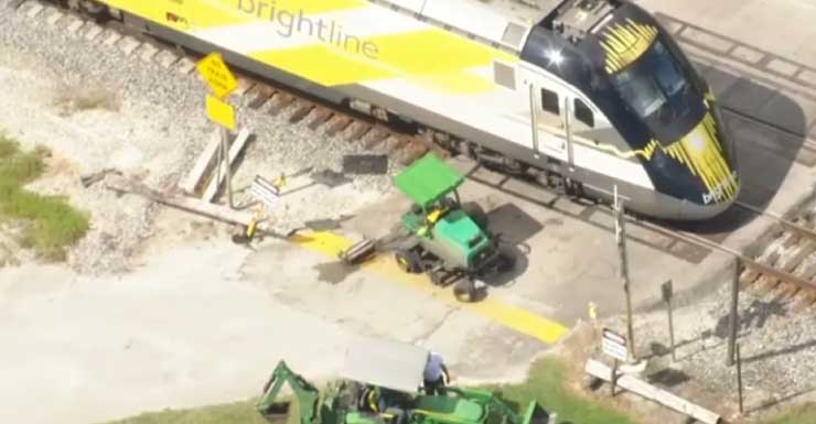 Person hospitalized after Brightline train hits vehicle in NE Miami-Dade
