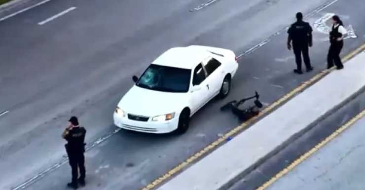 Person hospitalized after car hits electric scooter in Plantation