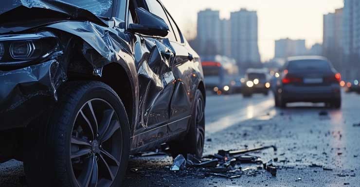 Rear-end crash sends car through fence at gas station in Jackson County