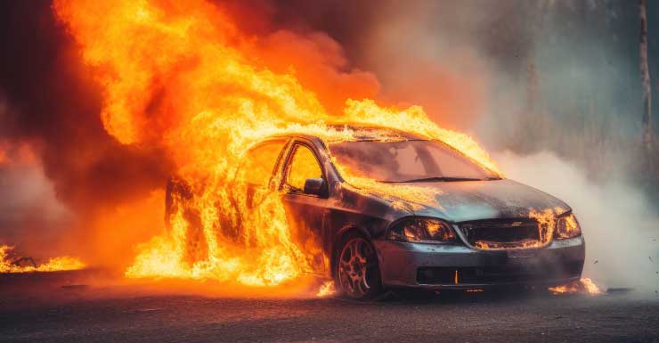 SUV catches fire inside Jiffy Lube car wash in Iona Monday morning