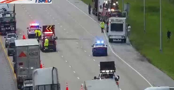 Semi crash on I-95 North causes major traffic delays in Port St. Lucie