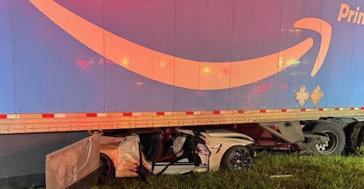 VIDEO: Driver crashes into Amazon tractor-trailer on I-75 in Hillsborough County