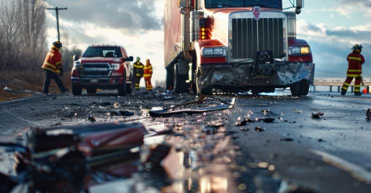 Woman killed, 2 hurt after crash involving 2 semitrucks on I-95