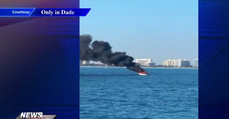 Boat bursts into flames in Bear Cut, no injuries reported