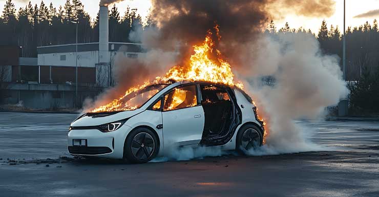 Car goes up in flames on SR-528 in Orange County near I-Drive