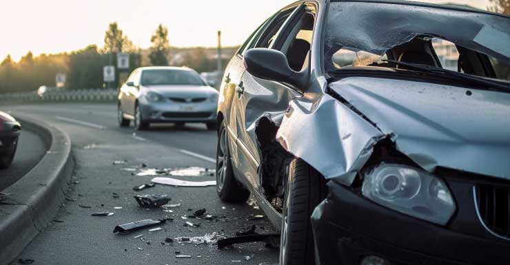 Crash blocks traffic on Glades Rd. in Boca Raton