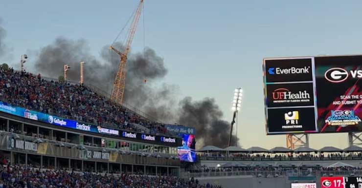 Large plume of black smoke near EverBank Stadium came from ATV fire, no injuries: JFRD