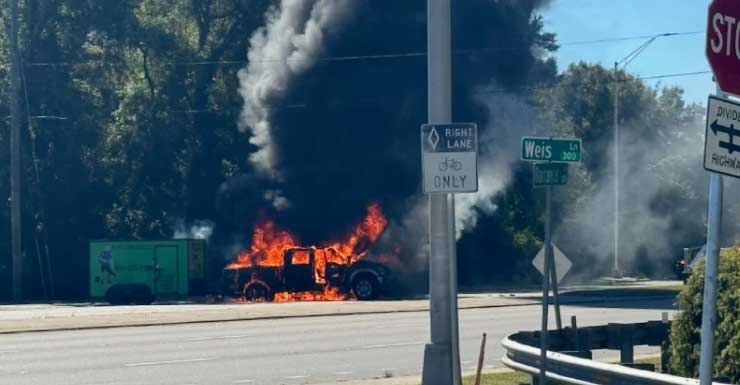 Motorcycle chase ends in fiery crash in Pensacola; suspect arrested on multiple charges