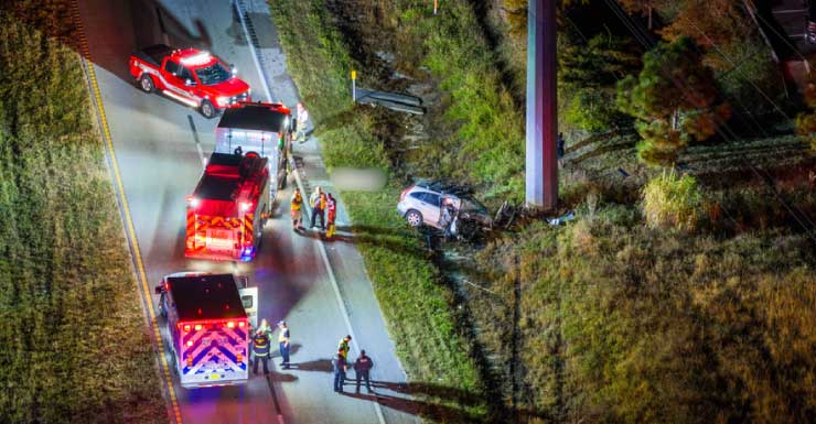 One dead after crash into utility pole on Pine Island Road in Cape Coral Friday morning