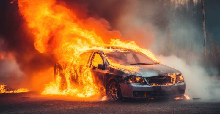 Vehicle fire blocks lanes on I-95 North in Stuart