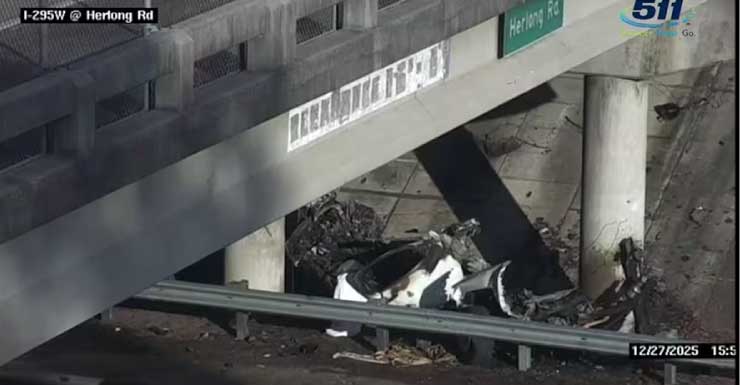 38-year-old man dies when truck slams into concrete overpass pillar on I-295: Florida Highway Patrol.
