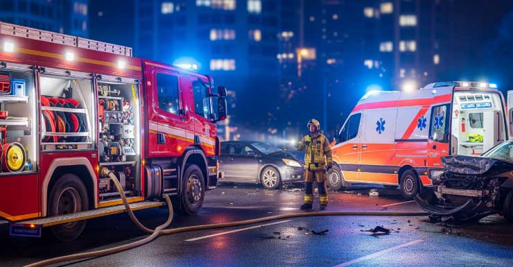 Ambulance hit while responding to crash on I-95 in Volusia County, FHP says