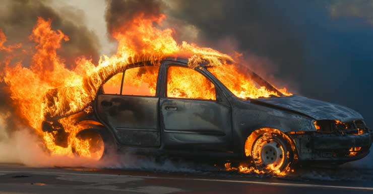 Cape Coral firefighters battle car fire after jump-start attempt