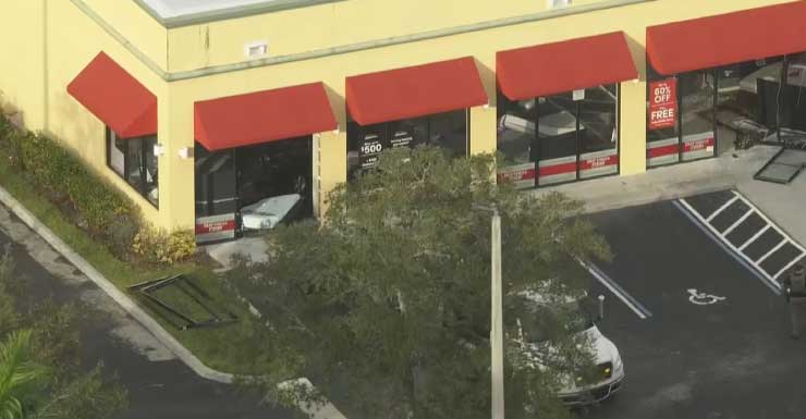 Senior slams car into Mattress Firm in Margate