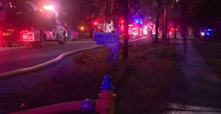 Tampa firefighters battle early Sunday morning house fire