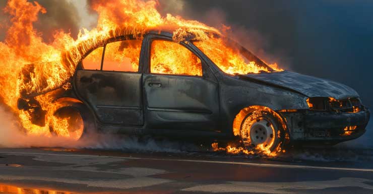 Vehicle fire on I-95 North in Lake Worth Beach blocks lanes