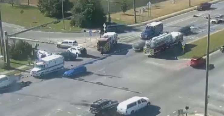 4 hospitalized after rollover crash near Baptist Hospital in Pensacola