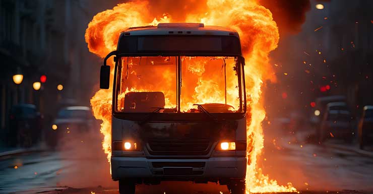 Bus fire causes heavy traffic on southbound I-275 in Downtown Tampa