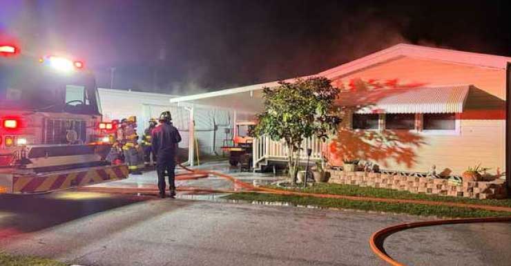 Downed power line sparks fire at manufactured home in Estero