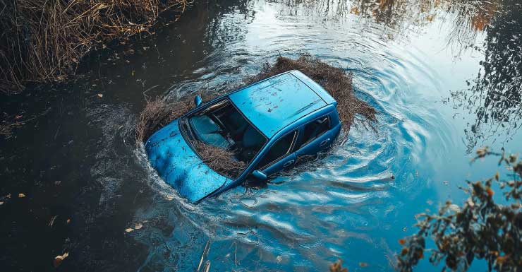 Driver rescued after car goes into NW Miami-Dade canal under foggy conditions; Turnpike Extension on-ramp closed
