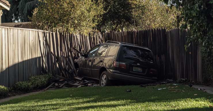 Family returns from dinner to find a car had crashed into their house