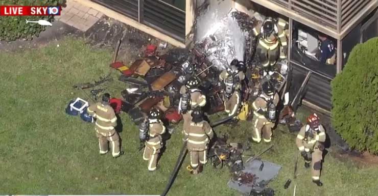 Fire sparks on patio of Miramar apartment unit; residents treated for smoke inhalation