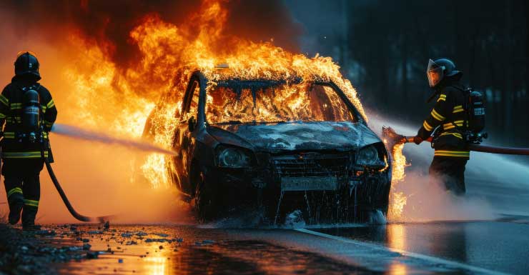 Florida deputy, K-9 escape after patrol car bursts into flames on I-95: Florida Highway Patrol