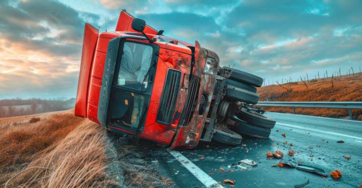 Logging truck rollover blocks both lanes of Hwy 2 West in Walton County