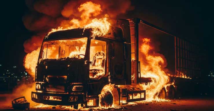 Moving truck catches fire in Fort Myers