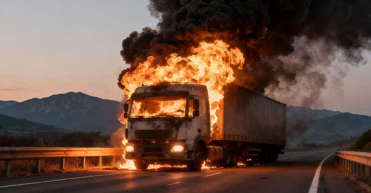 Semi-truck carrying propane sets on fire on Florida's Turnpike in St. Lucie County