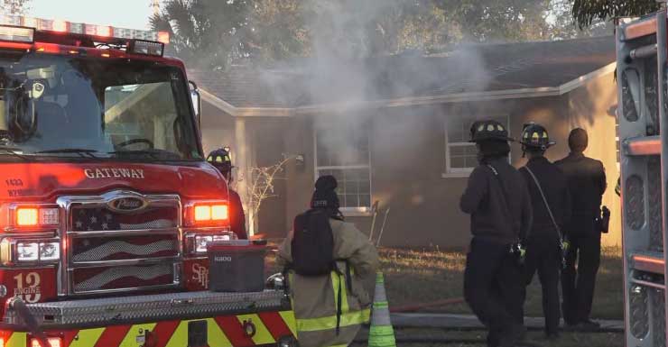 St. Pete Fire Rescue on scene of a house fire