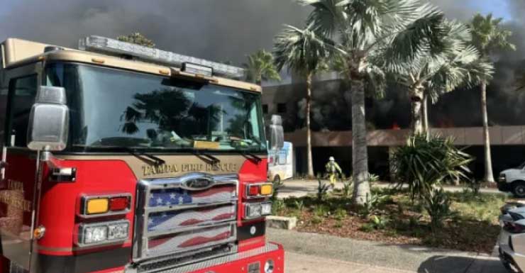 Vehicle fire damages 10 cars in Tampa hotel garage